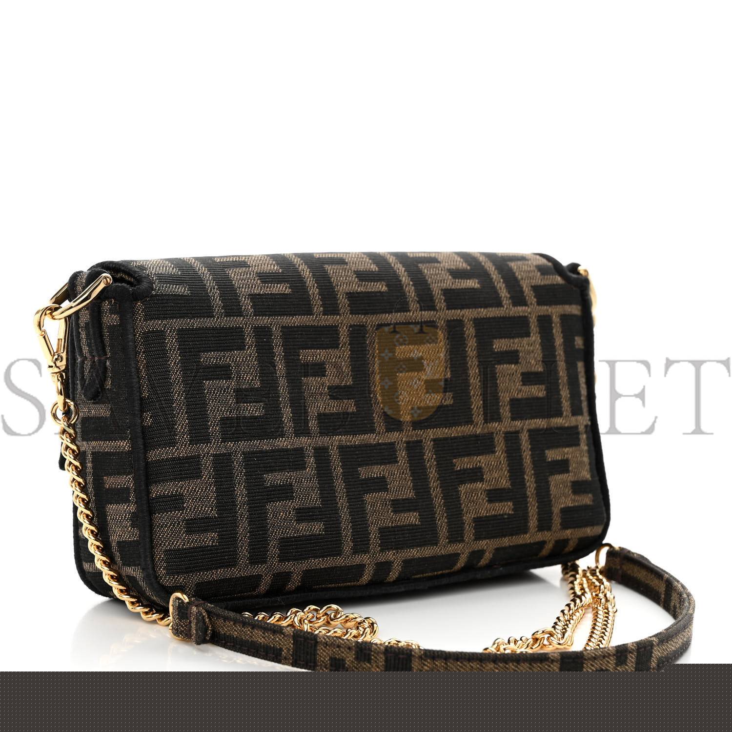 F**di fabric jacquard ff 1974 mini baguette tobacco moro black (19*11*5cm)