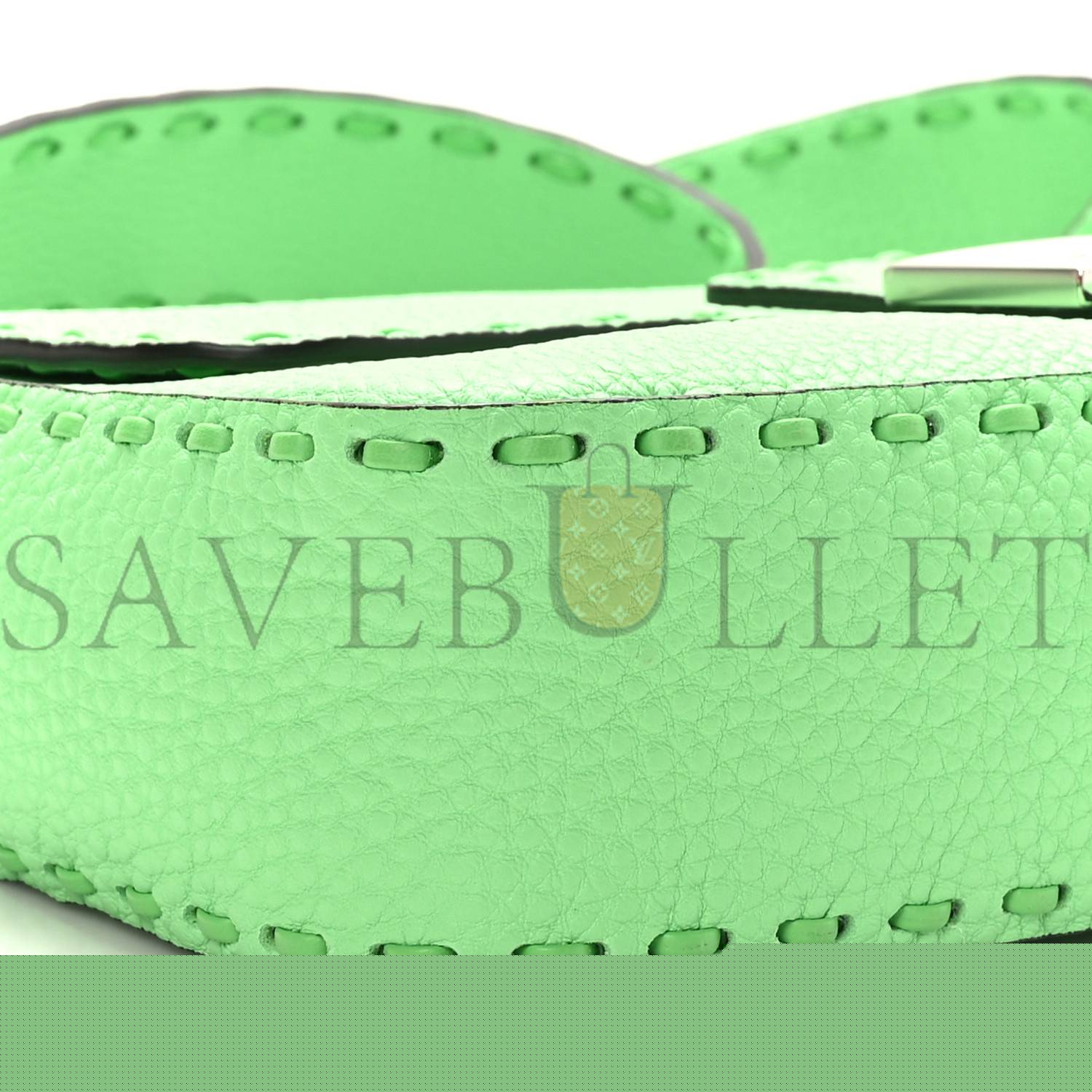 F**di cuoio roma sellerissima nappa sintetica tape stitch baguette edamame (27*15*6cm)