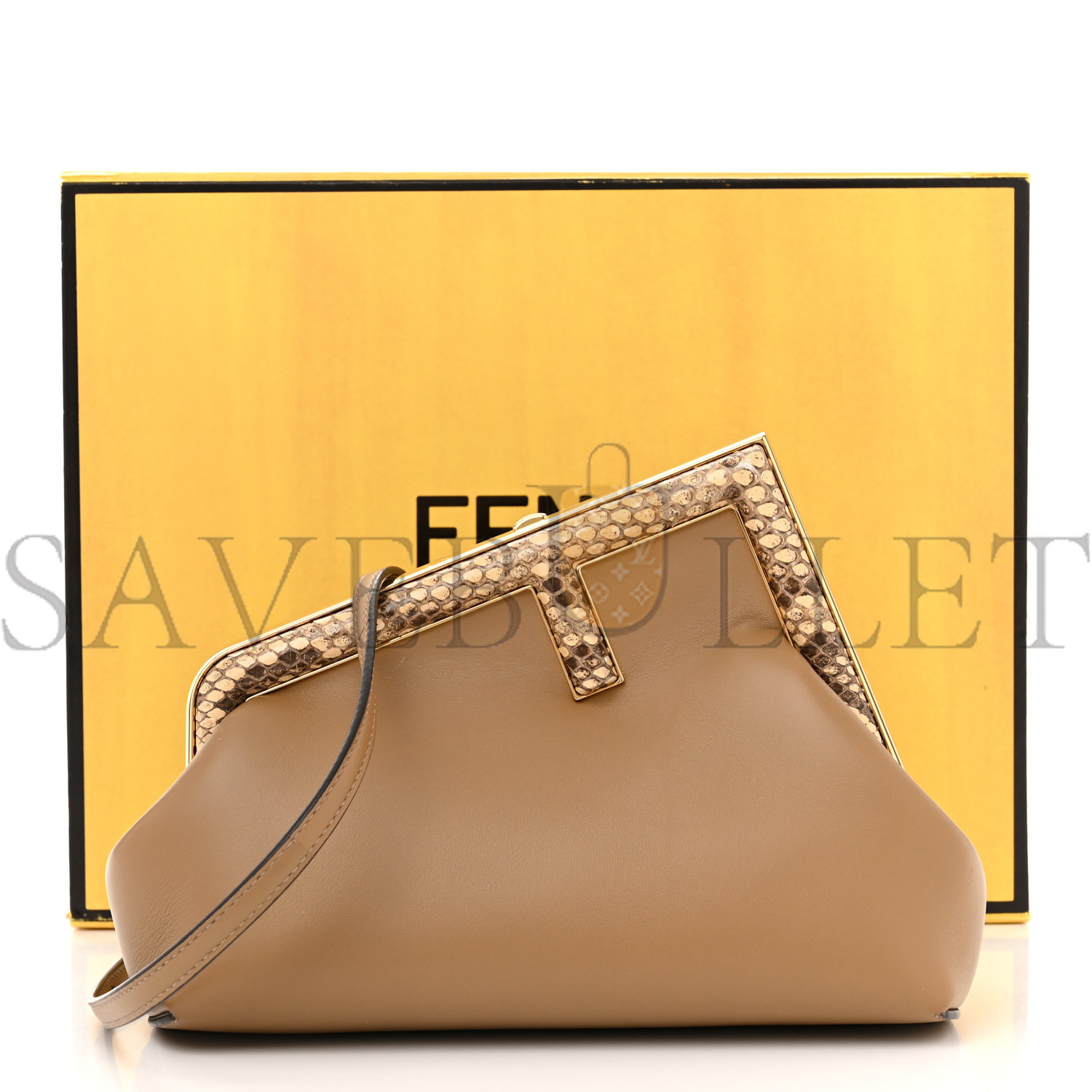 F**di shiny nappa snakeskin small F**di first sand make up (26*18*9.5cm)