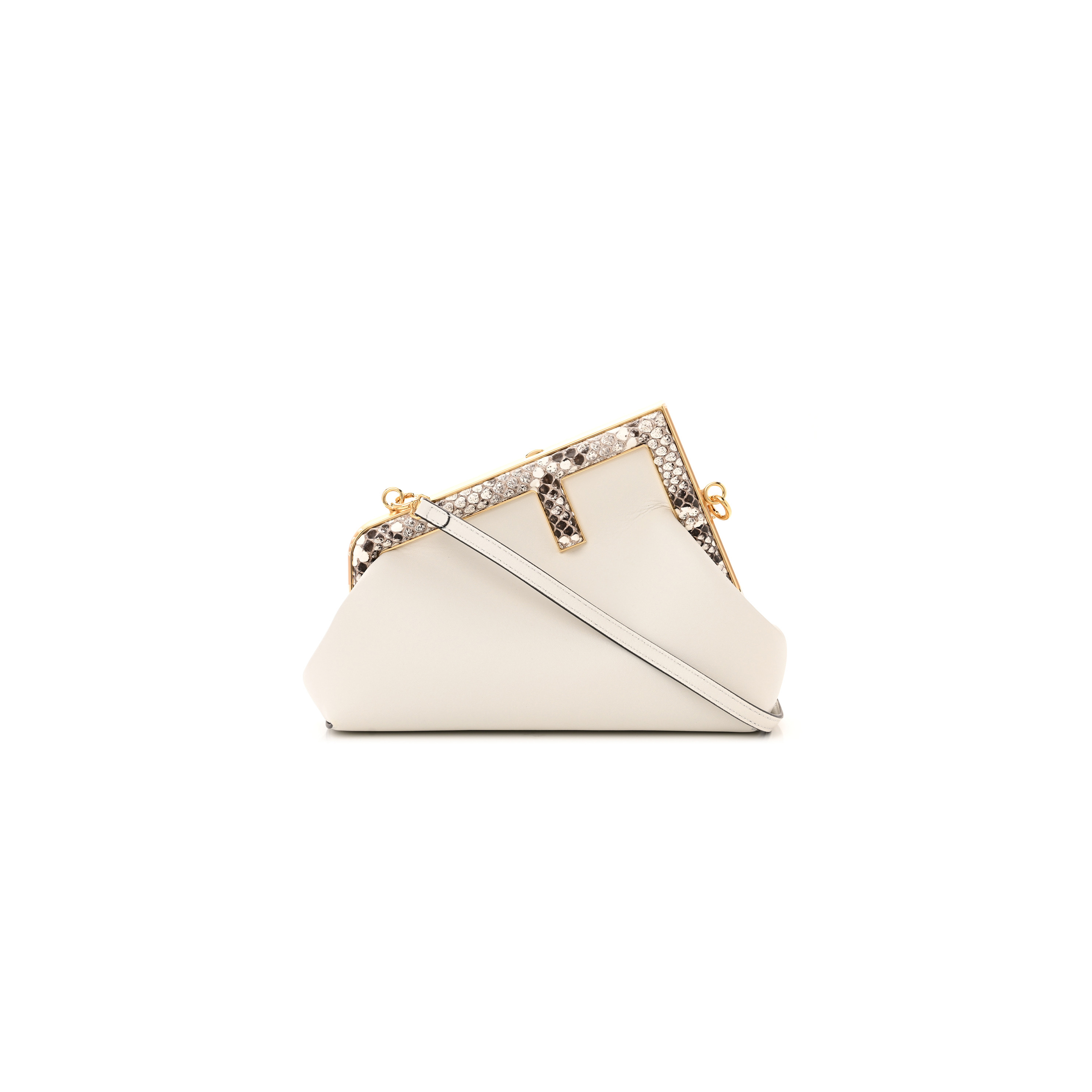 F**di shiny nappa snakeskin small F**di first white roccia (26*18*9.5cm)