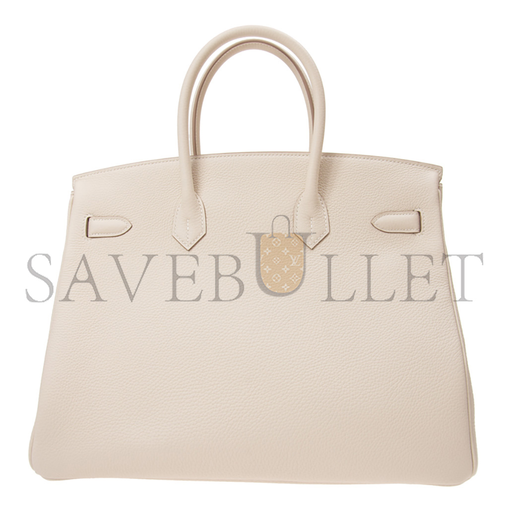 H**mes birkin 35 togo leather milkshake platinum buckle bag bk3510tggp (35*28*18cm)