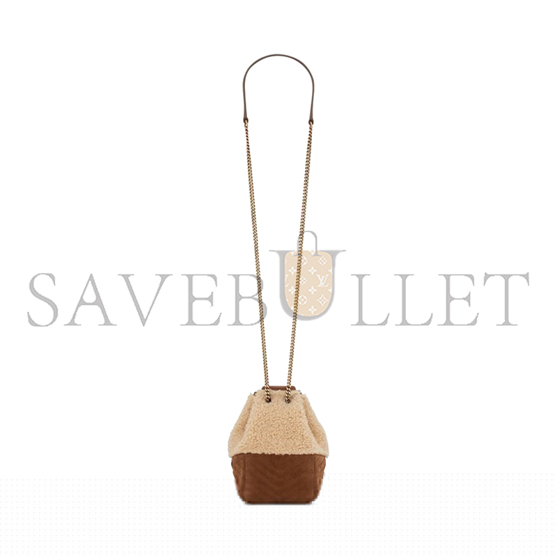 YSL JOE MINI SHEARLING & SUEDE BUCKET BAG 70163129XA79587 (19*13*13cm)