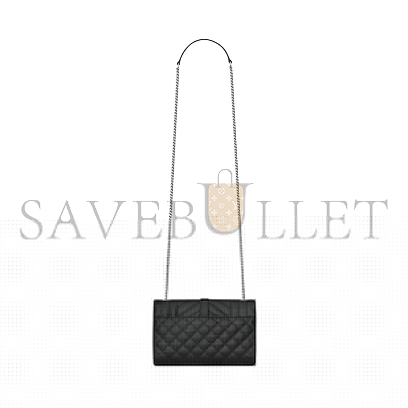 YSL ENVELOPE SMALL IN QUILTED GRAIN DE POUDRE EMBOSSED LEATHER 600195BOW921000 (21*13*6cm)