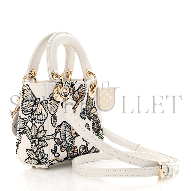 D*or toile de jouy mexico motif microbead embroidered micro mini lady D*or  (12*10*5cm)