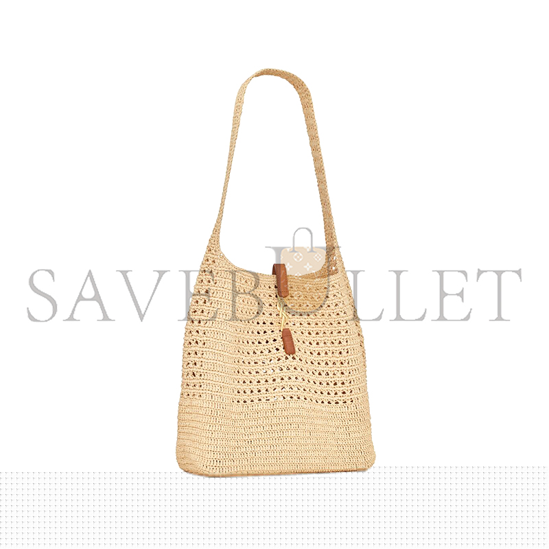 YSL LE 5 À 7 SUPPLE IN RAFFIA CROCHET AND SMOOTH LEATHER 690941GAAAR2080 (37*30*14cm)