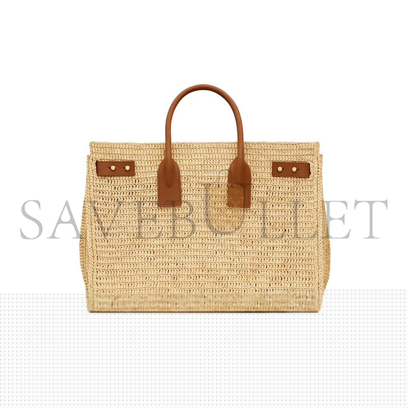 YSL SAC DE JOUR SUPPLE IN RAFFIA AND LEATHER-MEDIUM 751499GAABN2080 (41*28*13cm)