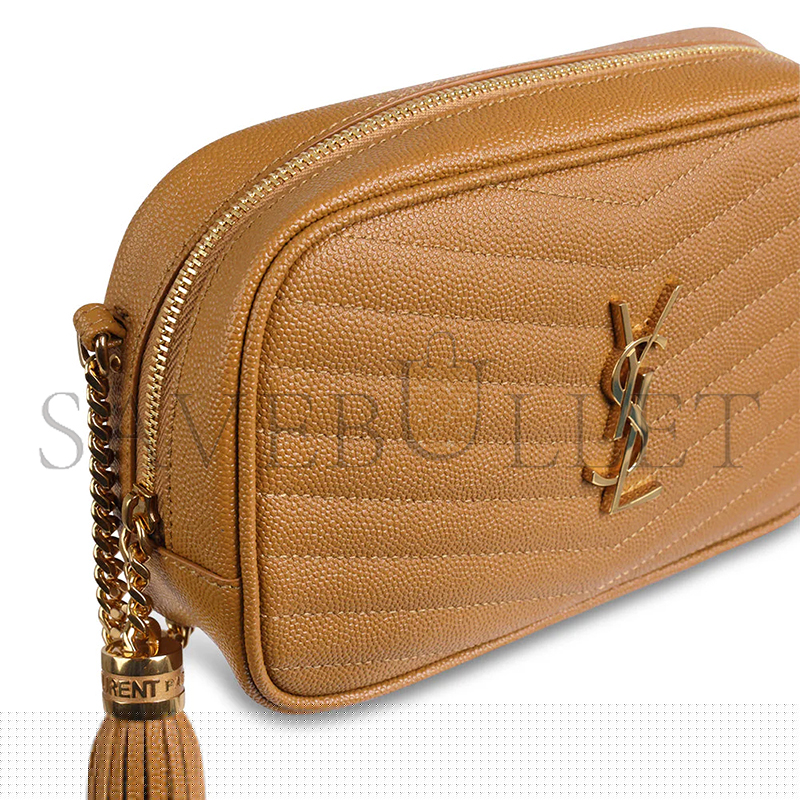 YSL MINI LOU QUILTED CAMERA BAG NATURAL DARK GOLD 39580966977617 (19*10.5*5cm)