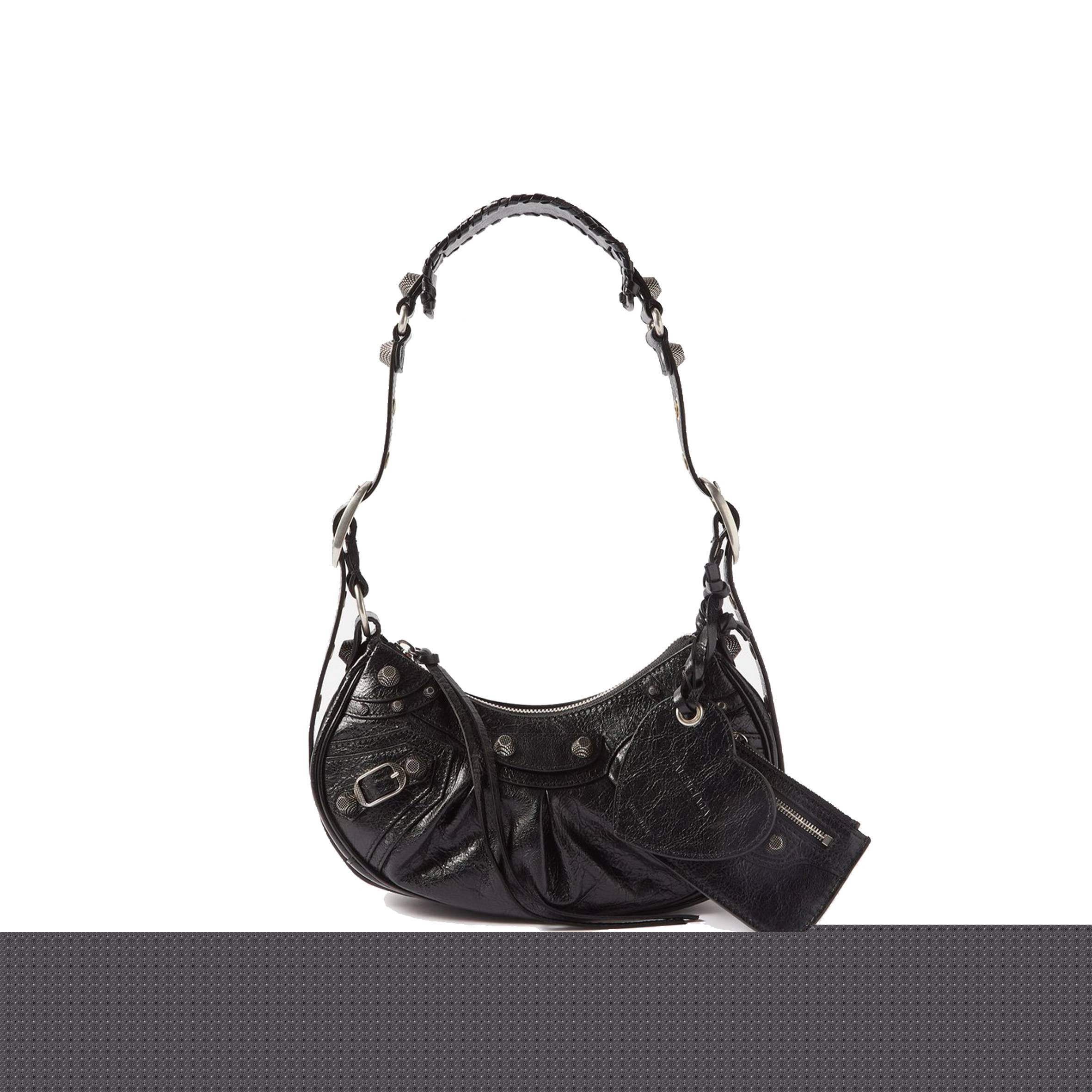 Ba*len*cia*ga black cagole xs leather shoulder bag  matchesfashion us (24*13.5*5.4cm)