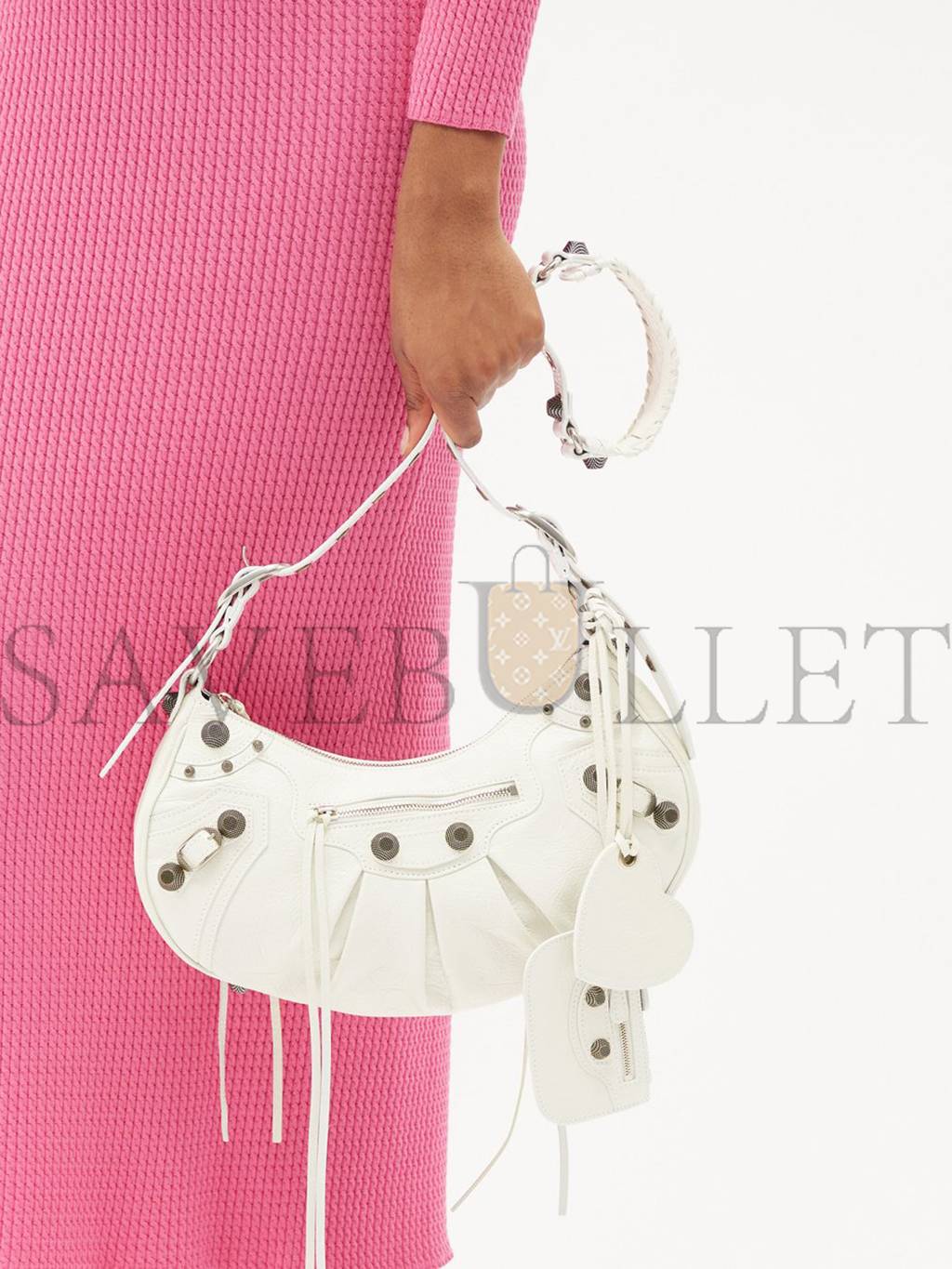 Ba*len*cia*ga white cagole s leather shoulder bag  matchesfashion us (25*17.7*6cm)