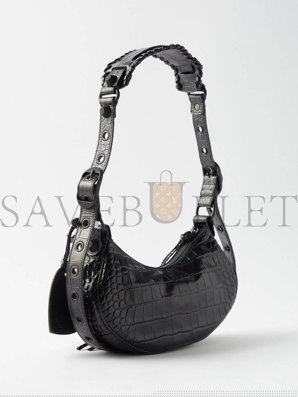 Ba*len*cia*ga black le cagole xs croc-effect leather shoulder bag  matchesfashion us (25.6*11.4*7.3cm)