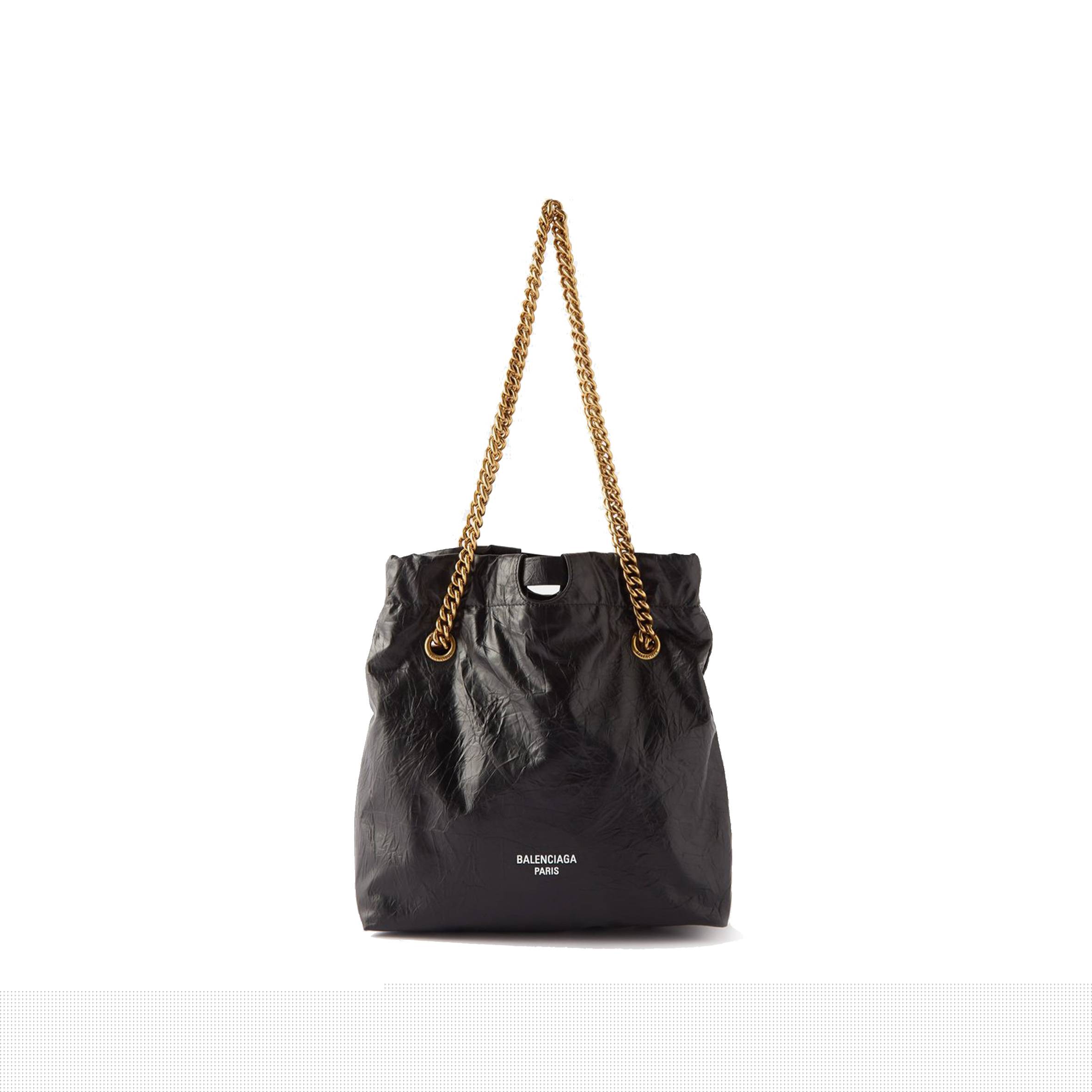 Ba*len*cia*ga black crush creased-leather tote bag  matchesfashion us (27.9*25.4*10.1cm)