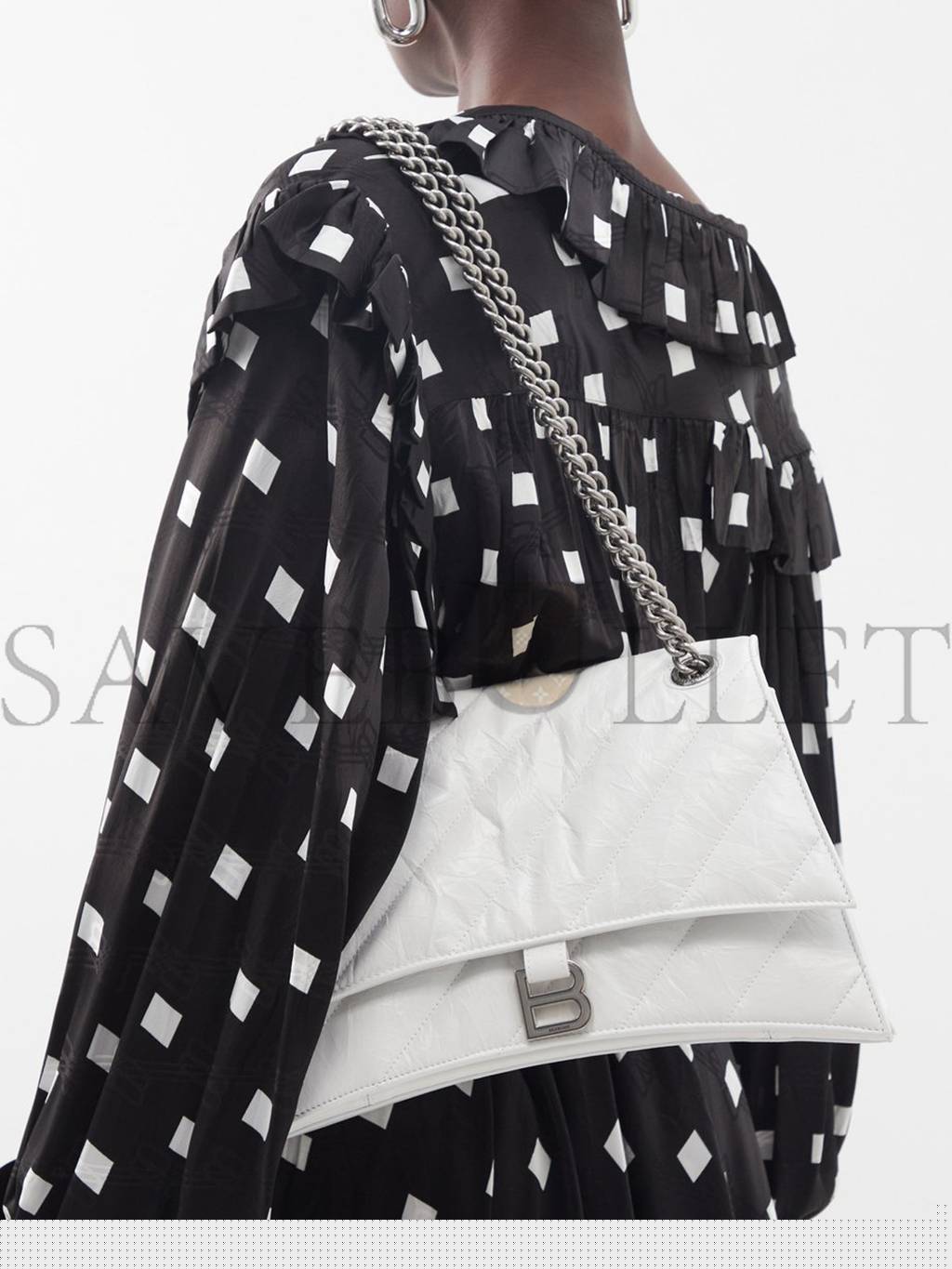 Ba*len*cia*ga white crush s quilted creased-leather shoulder bag matchesfashion us (25*14.9*10cm)
