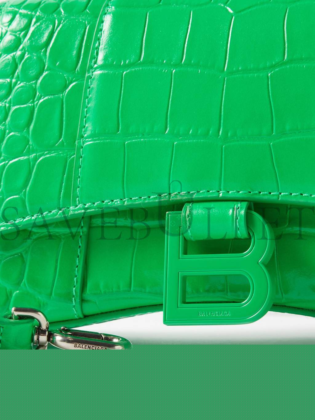 Ba*len*cia*ga green hourglass xs croc-effect leather cross-body bag matchesfashion us (19*12.1*7.6cm)