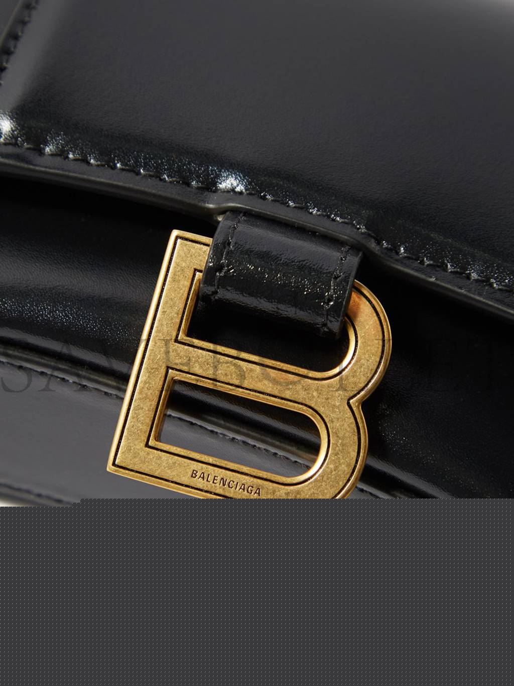 Ba*len*cia*ga black hourglass mini leather cross-body bag  matchesfashion us (19.5*12*5cm)
