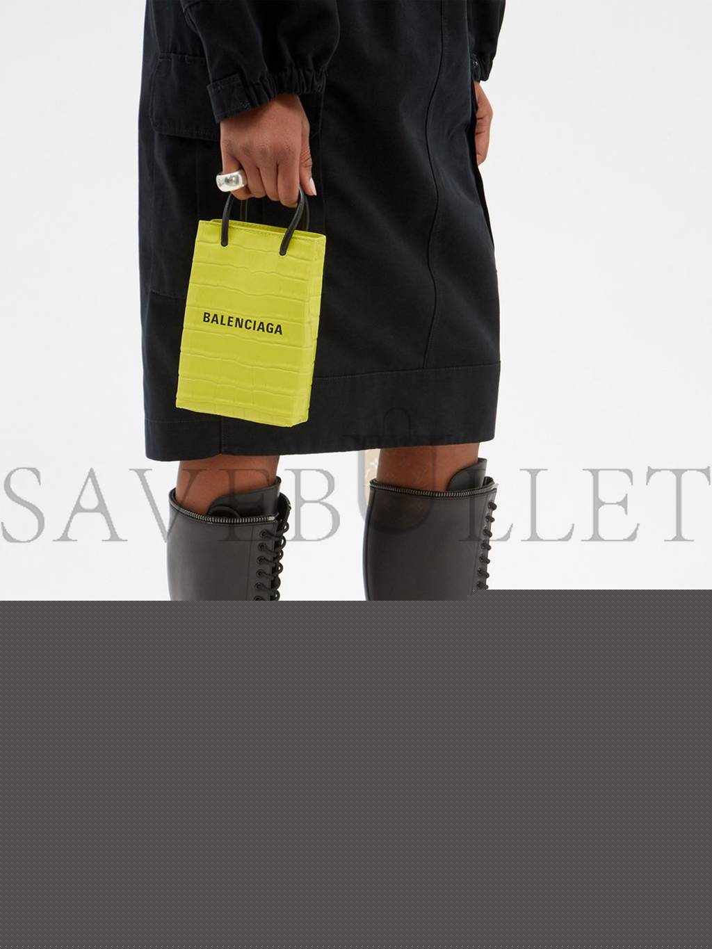 Ba*len*cia*ga yellow shopping mini croc-efffect leather cross-body bag  matchesfashion us (18*12.4*4.8cm)