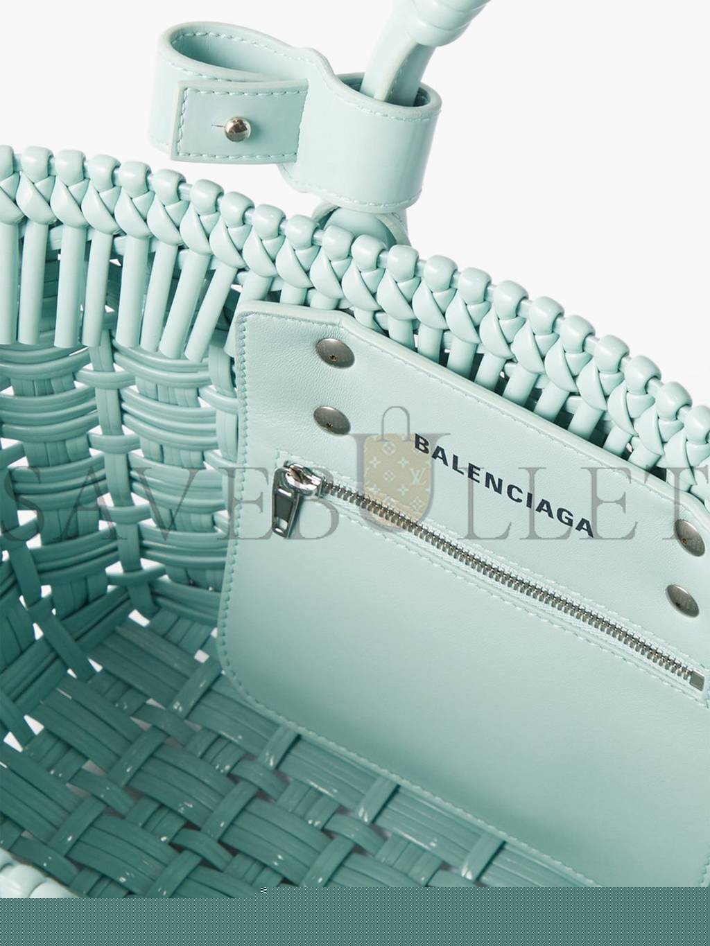 Ba*len*cia*ga green bistro xs woven faux-leather basket bag matchesfashion us (22*20*12.5cm)