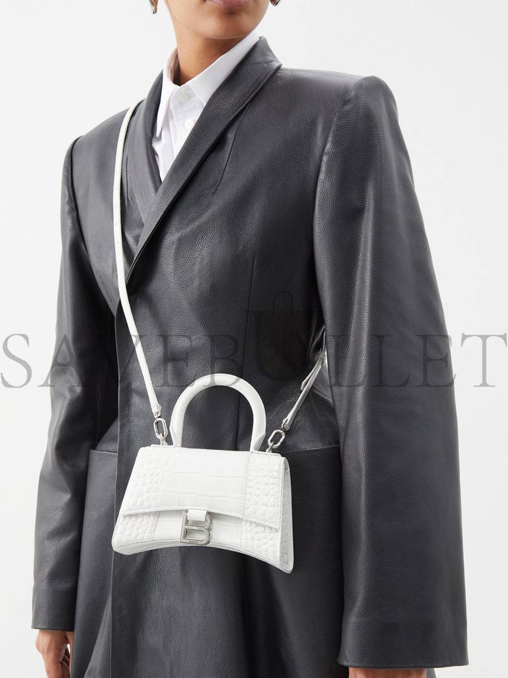 Ba*len*cia*ga white lady flap s crocodile-effect shoulder bag  matchesfashion us (21.8*14.2*8.8cm)