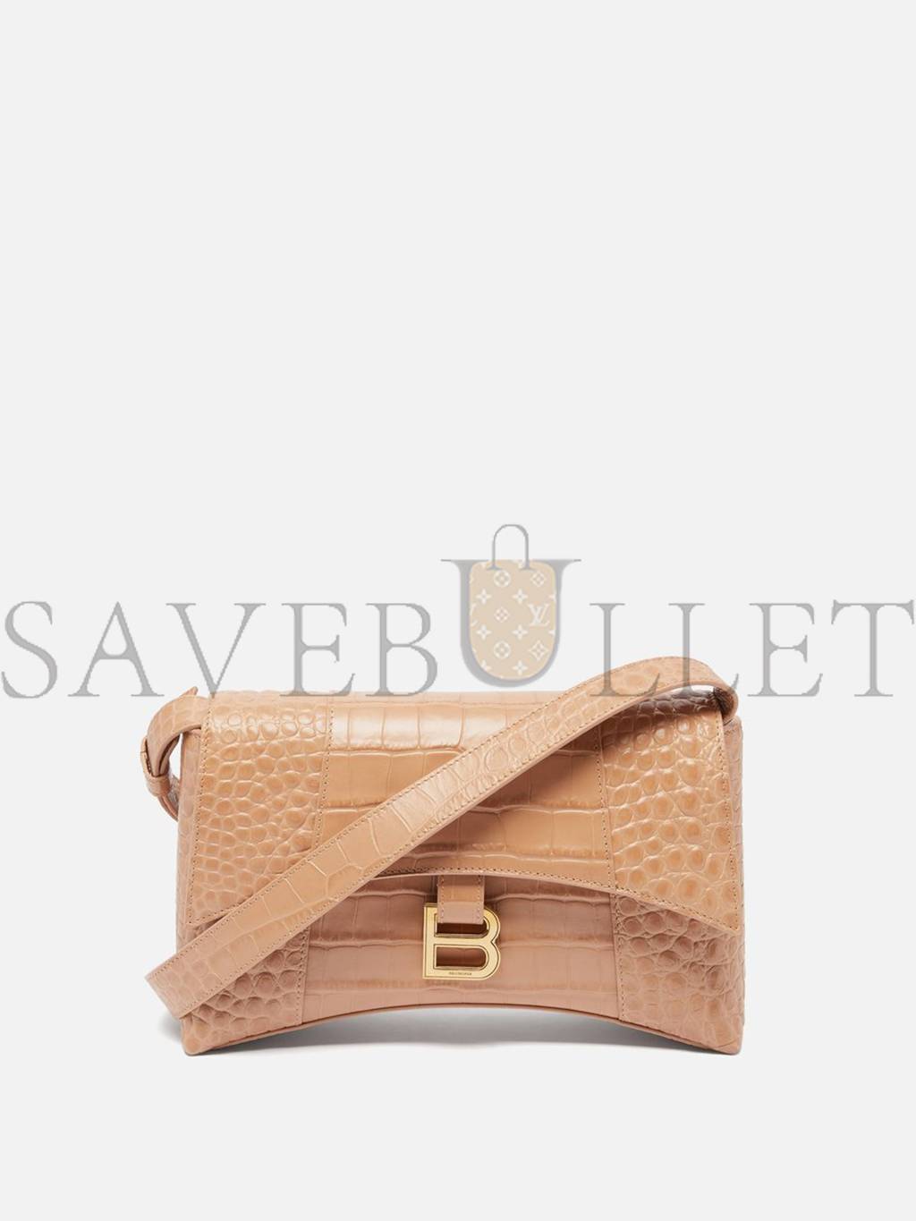 Ba*len*cia*ga neutral downtown xs crocodile-effect leather bag  matchesfashion us (25.9*16.5*7.1cm)