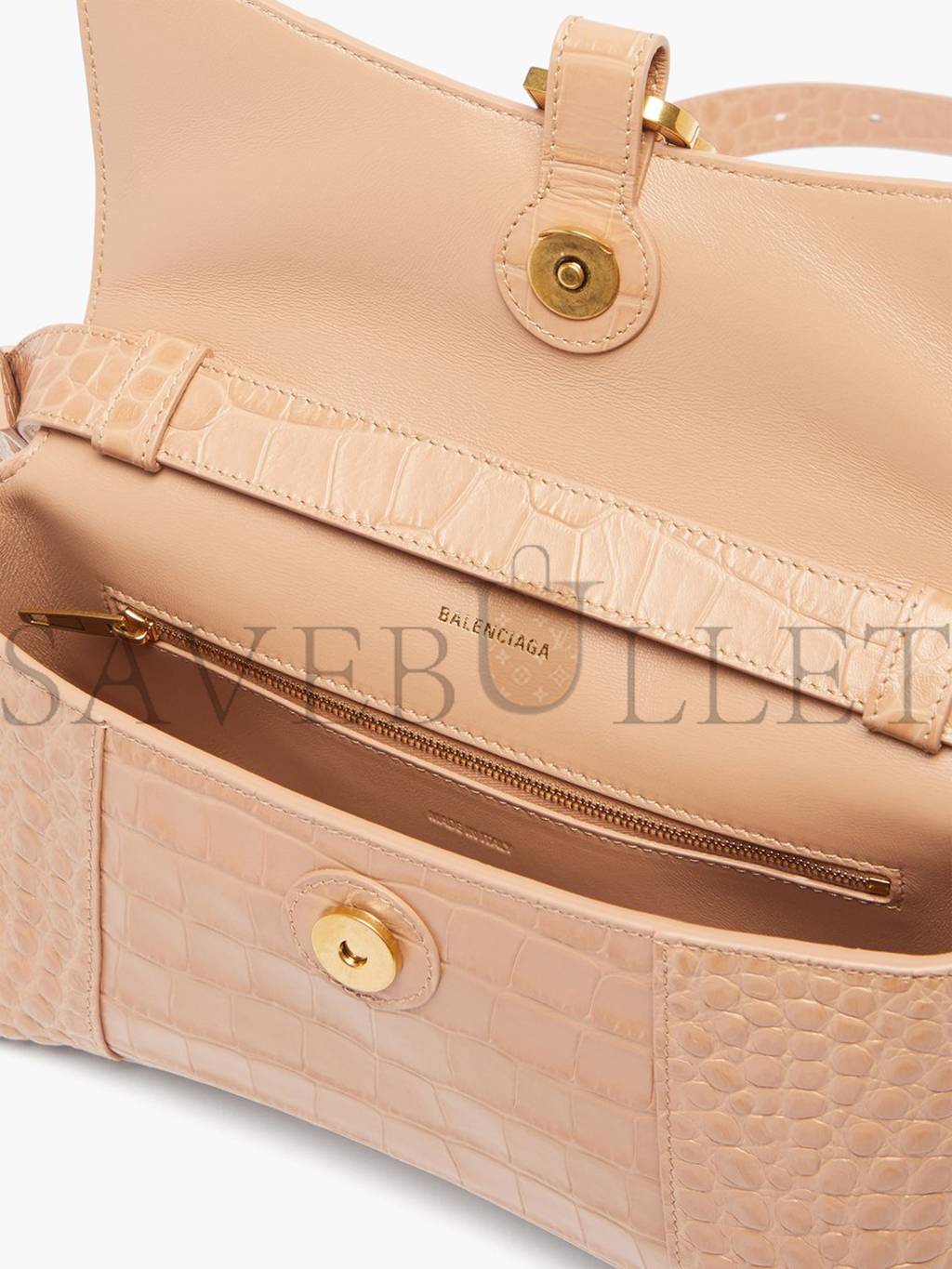 Ba*len*cia*ga neutral downtown xs crocodile-effect leather bag  matchesfashion us (25.9*16.5*7.1cm)