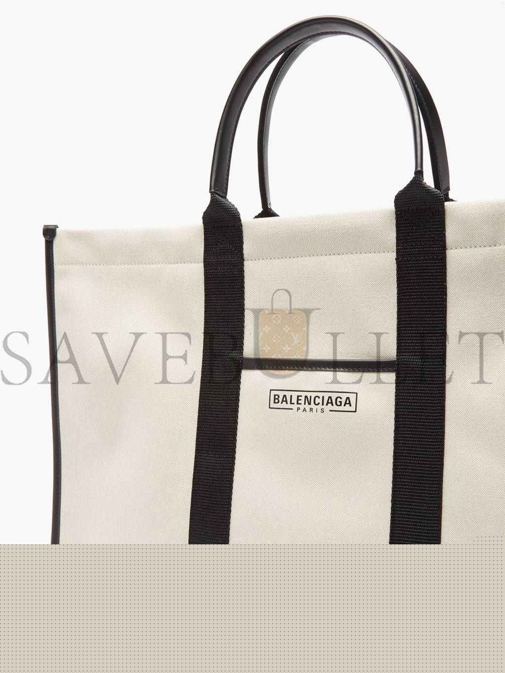 Ba*len*cia*ga neutral neo l leather-trim canvas tote bag matchesfashion us (48.2*32*16cm)