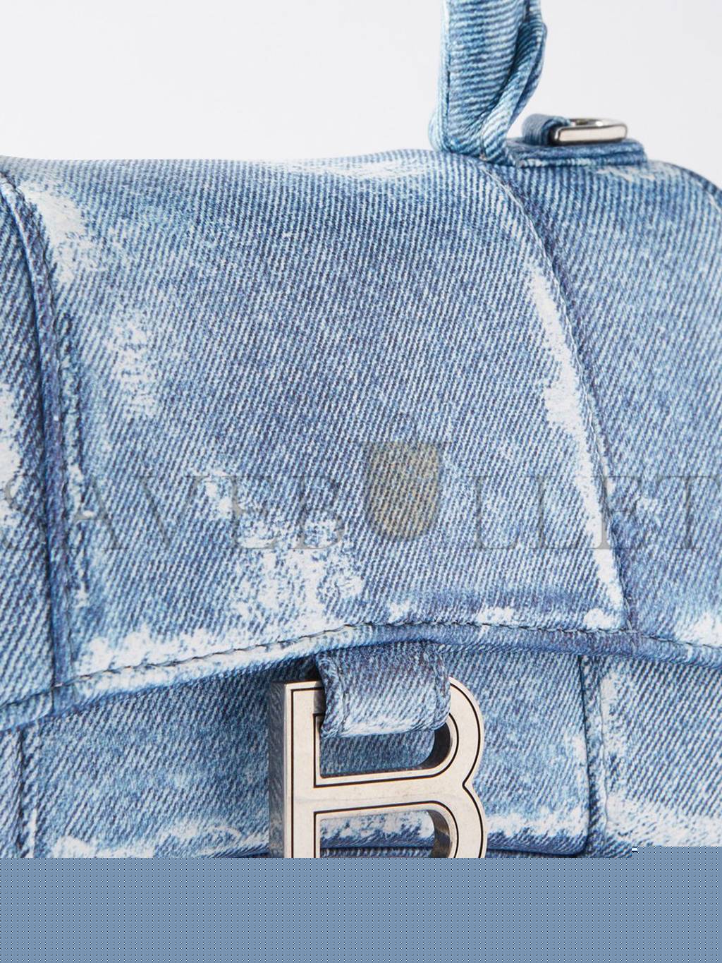 Ba*len*cia*ga blue hourglass xs denim handbag matchesfashion us (19*12.1*7.6cm)