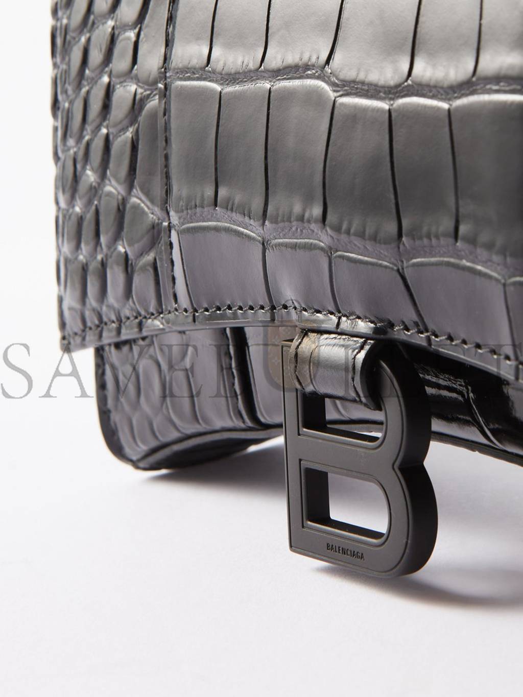 Ba*len*cia*ga black hourglass croc-effect leather cross-body bag  matchesfashion us (20*12.1*10.6cm)