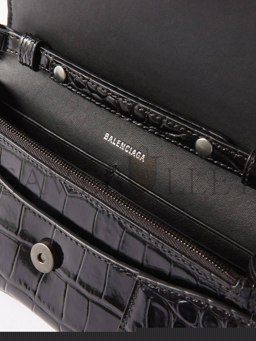Ba*len*cia*ga black hourglass croc-effect leather cross-body bag  matchesfashion us (20*12.1*10.6cm)