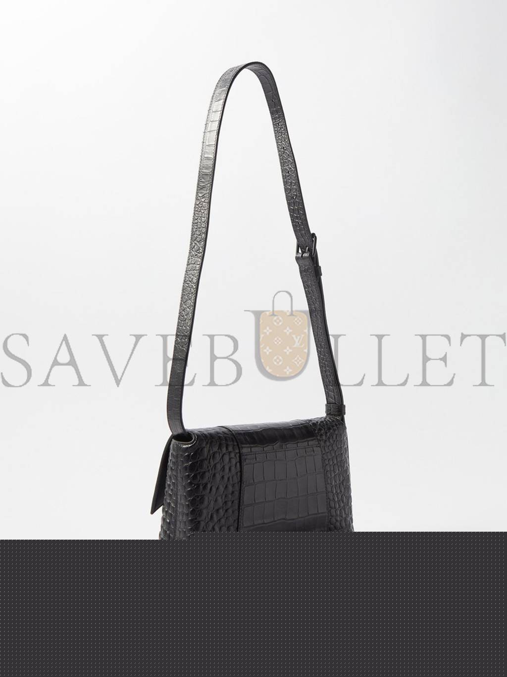 Ba*len*cia*ga black downtown xs crocodile-effect leather bag  matchesfashion us (25.4*15*6cm)