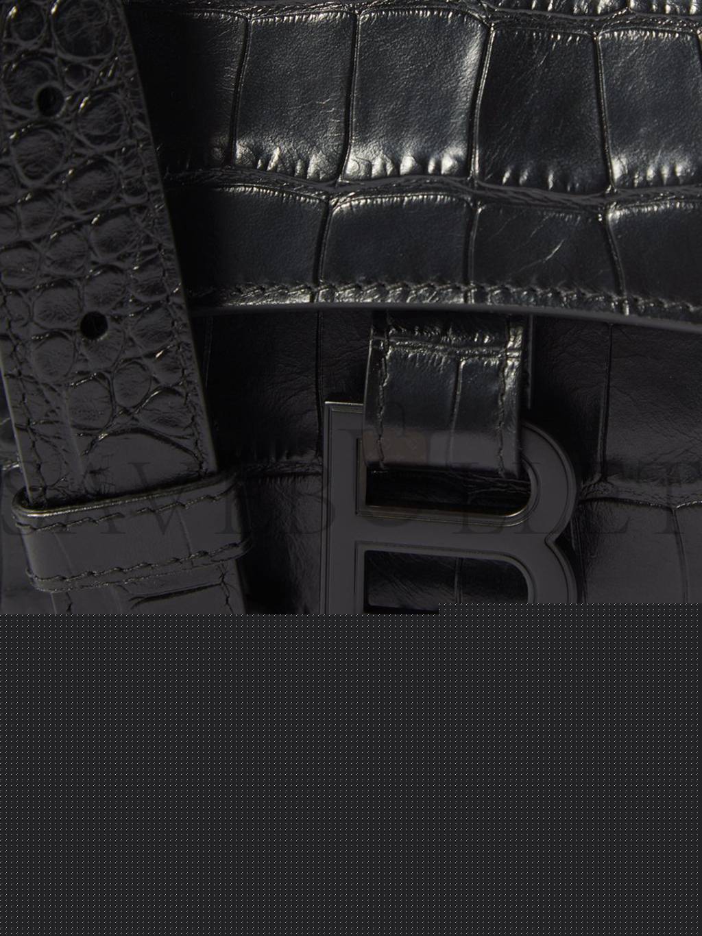 Ba*len*cia*ga black downtown xs crocodile-effect leather bag  matchesfashion us (25.4*15*6cm)