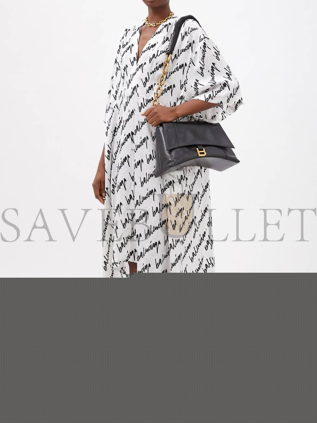 Ba*len*cia*ga black downtown m chain-handle leather shoulder bag matchesfashion us (33*20.3*14.5cm)