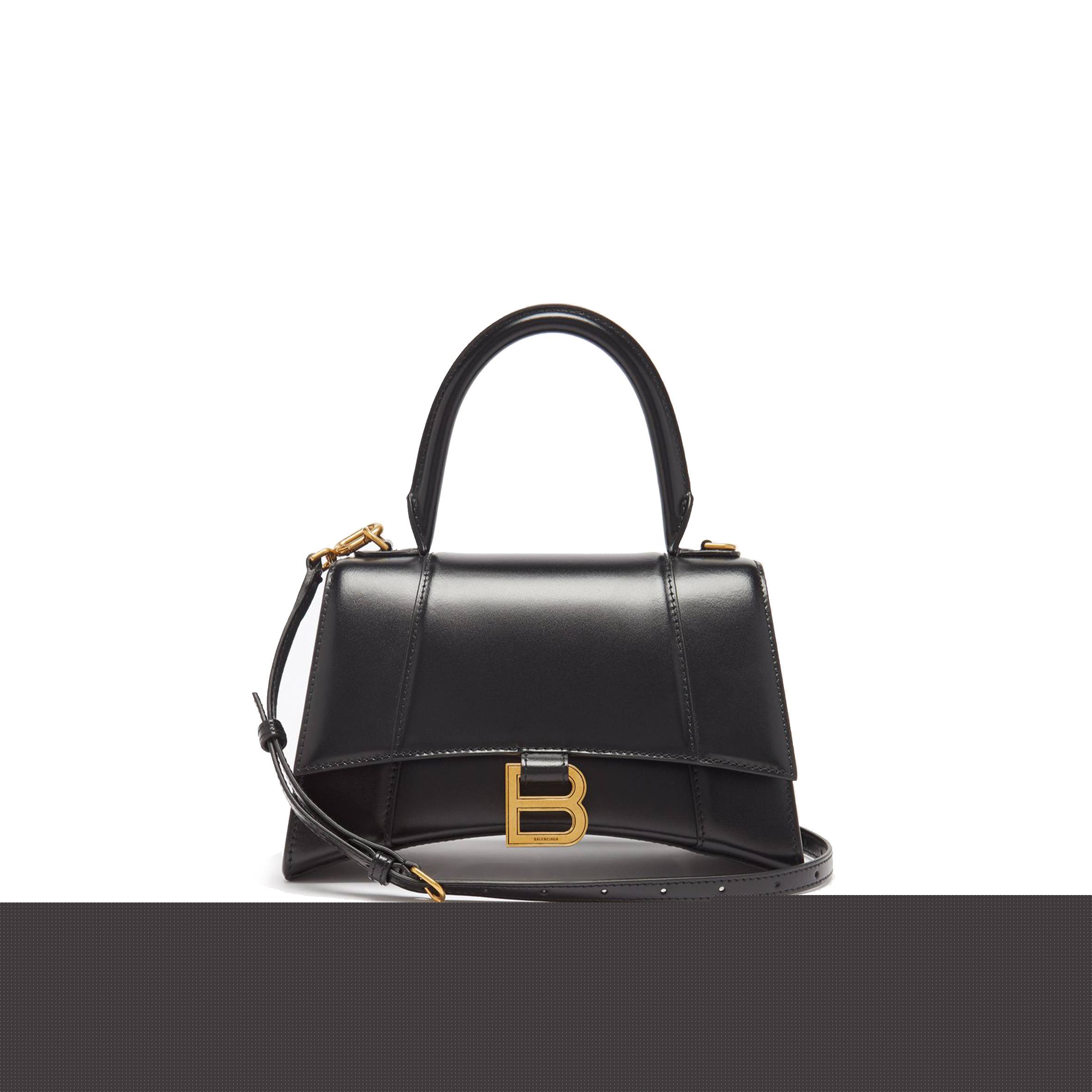 Ba*len*cia*ga black hourglass small leather bag  matchesfashion us (22.6*14.9*10.1cm)