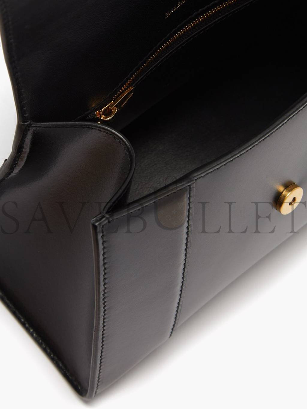 Ba*len*cia*ga black hourglass small leather bag  matchesfashion us (22.6*14.9*10.1cm)
