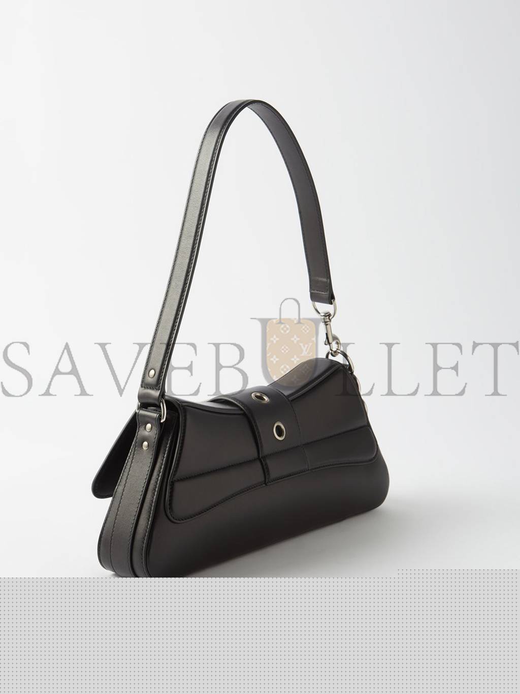 Ba*len*cia*ga black lindsay m buckled leather shoulder bag matchesfashion us (34.7*15.2*6cm)