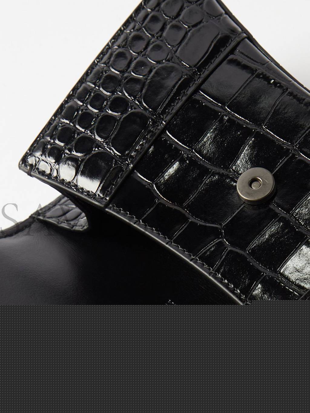 Ba*len*cia*ga black hourglass xs  crocodile-effect leather bag  matchesfashion us (19*12*6.6cm)
