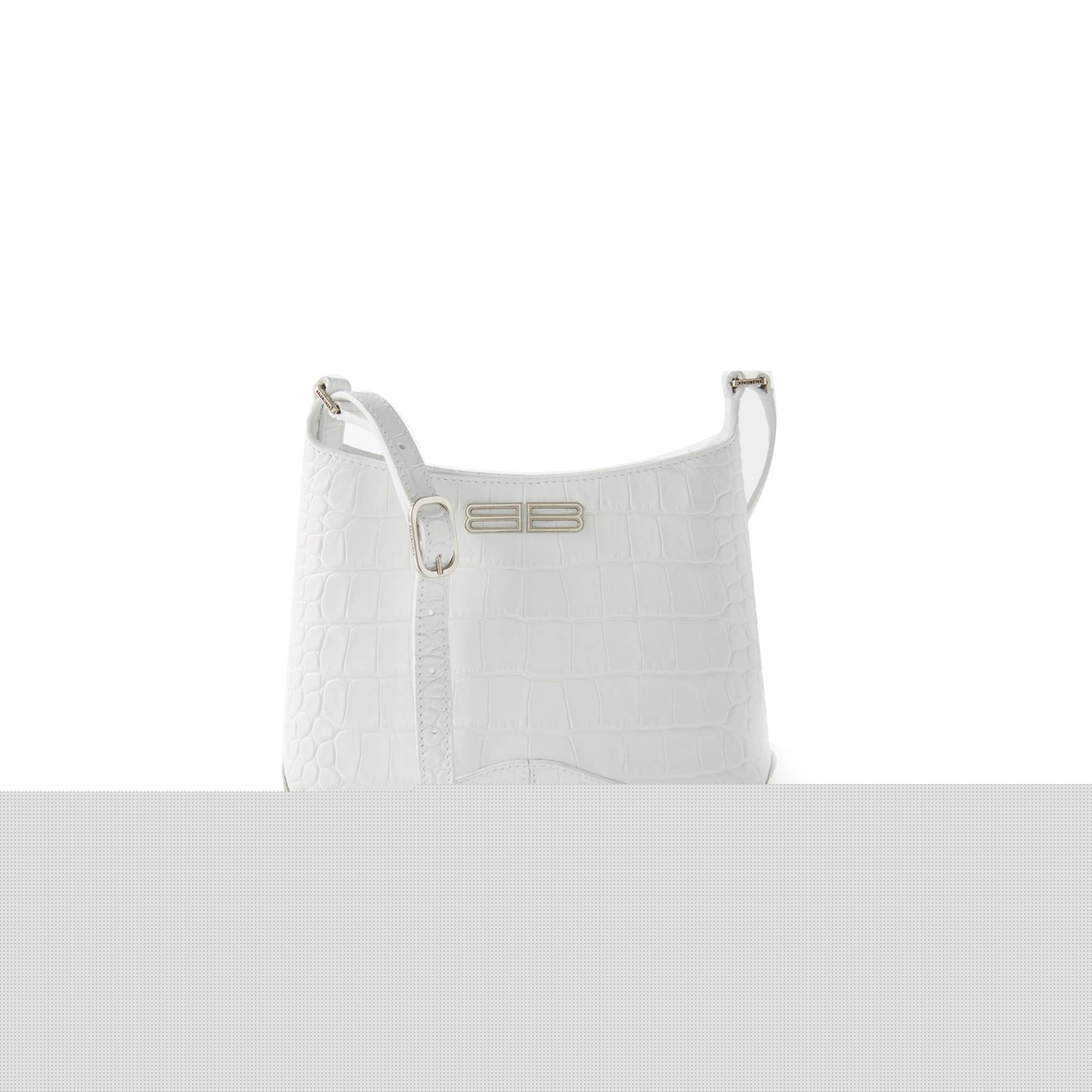 Ba*len*cia*ga white xx bb-logo crocodile-effect leather shoulder bag matchesfashion us (22.8*16.5*4cm)