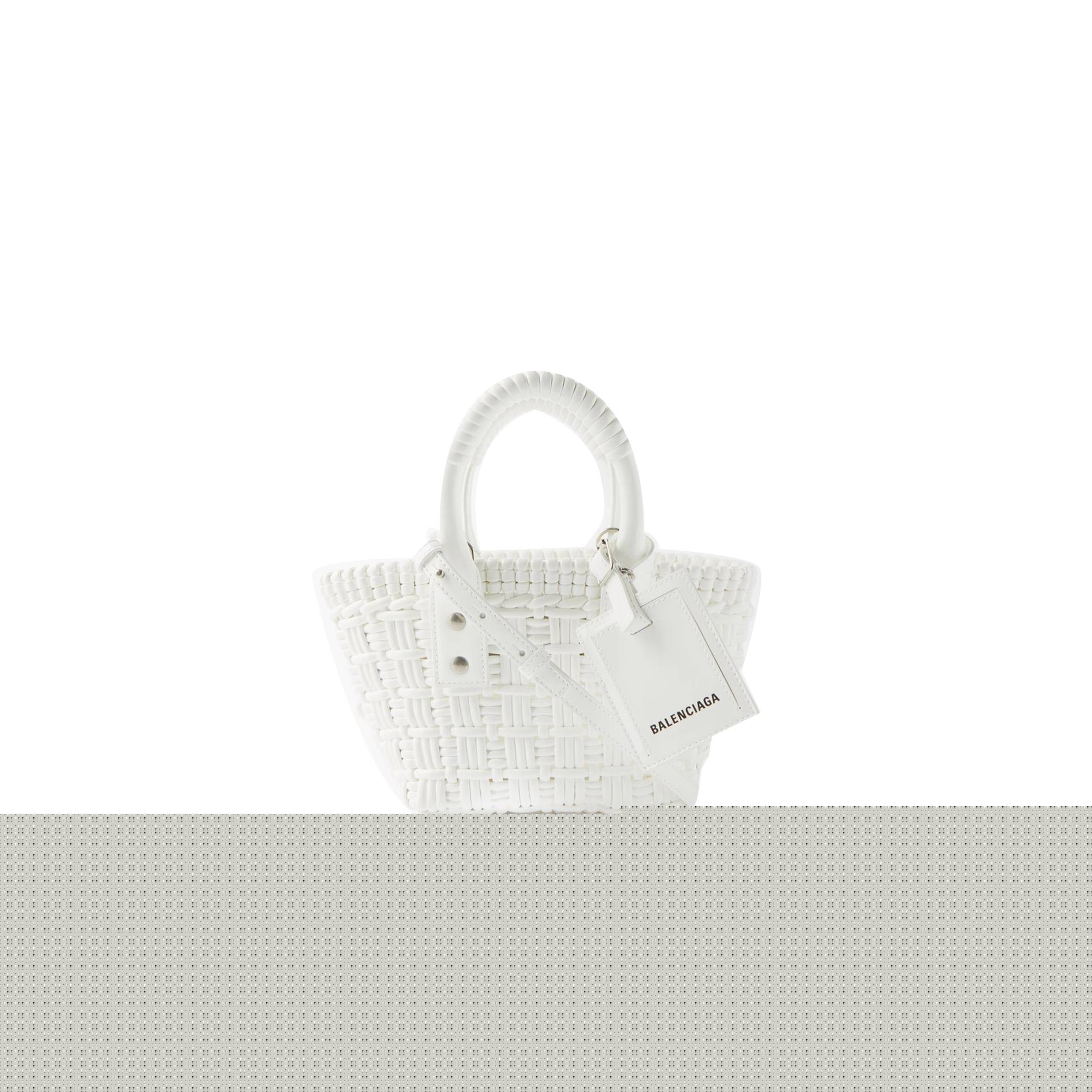 Ba*len*cia*ga white bistro xxs woven faux-leather basket bag matchesfashion us (25.4*14.9*8.6cm)