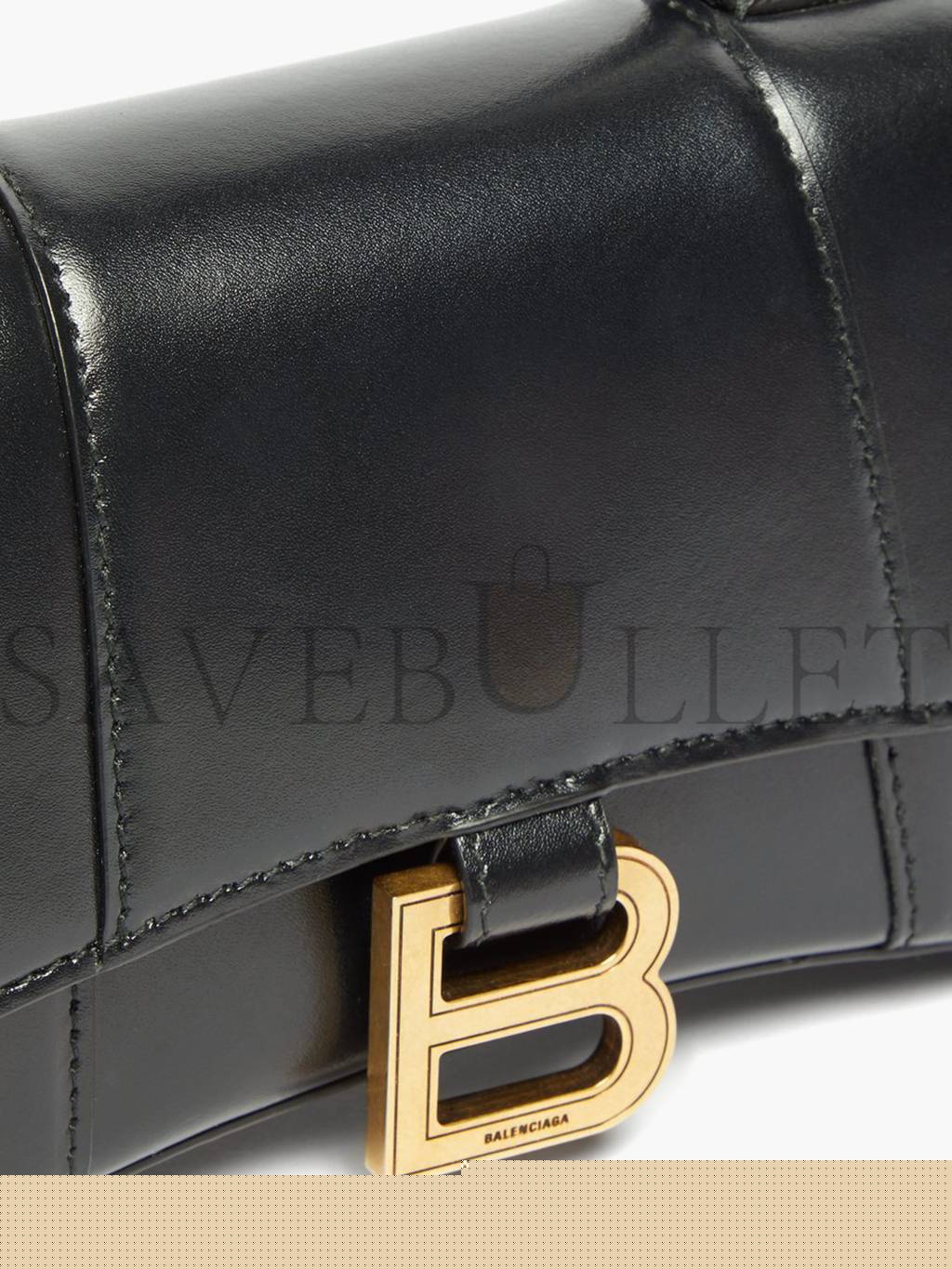 Ba*len*cia*ga black hourglass xs leather bag  matchesfashion us (19*12*6.6cm)