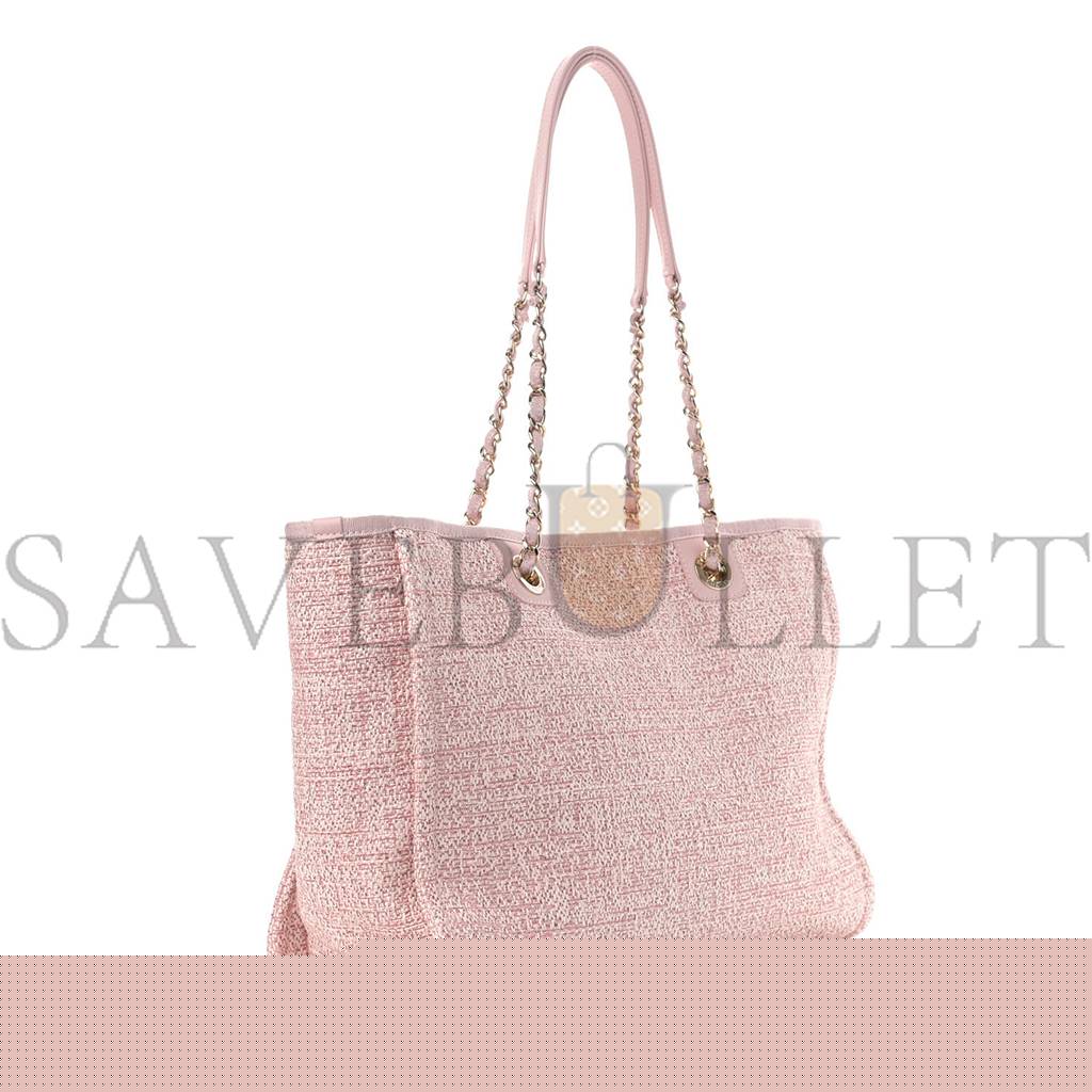 Ch*el lurex boucle small deauville tote pink (34*26*13cm)