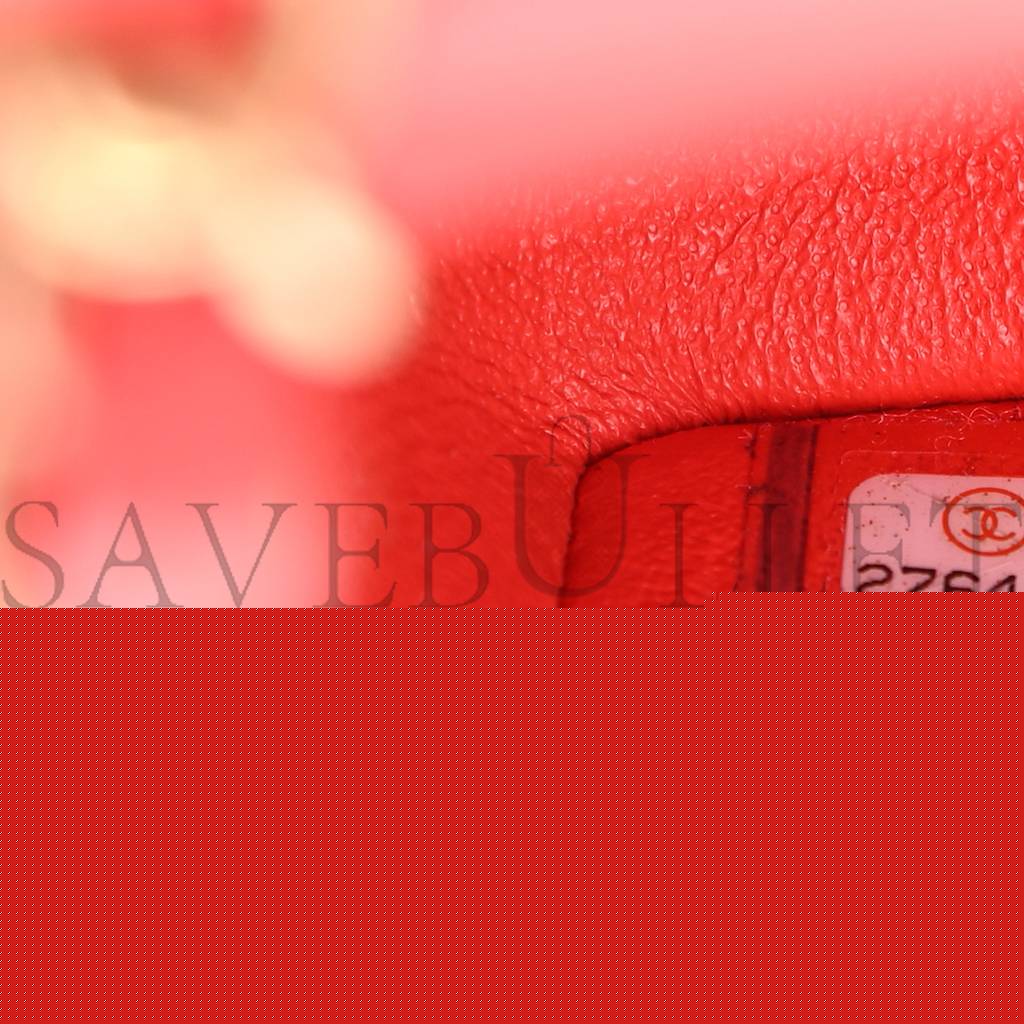 Ch*el lambskin quilted mini rectangular flap red (20*12*6cm)