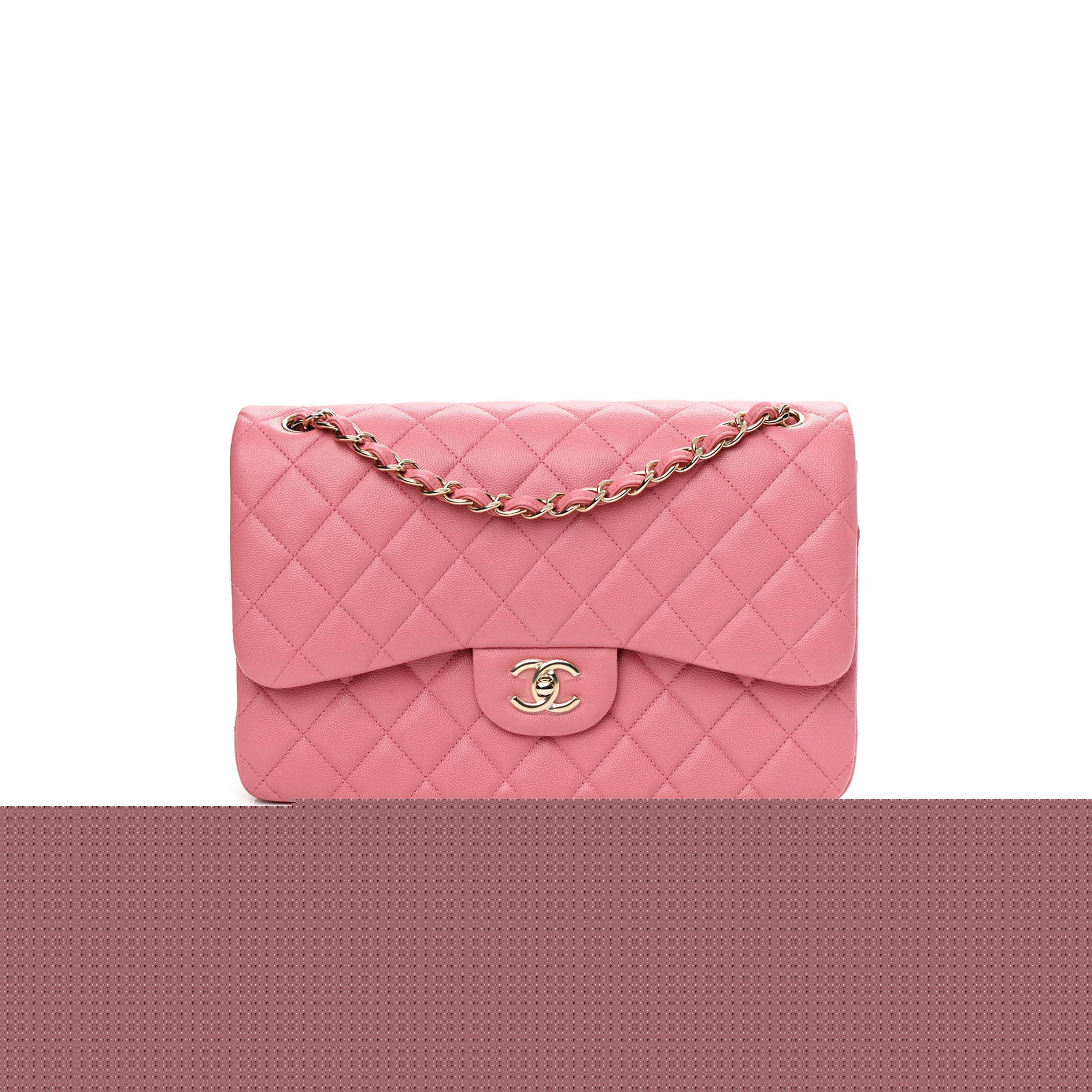 Ch*el caviar quilted jumbo double flap dark pink rose gold hardware (30*19*9cm)