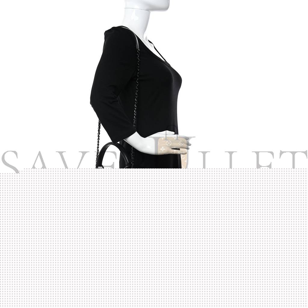 Ch*el lambskin quilted medium trendy cc dual handle flap bag so black black hardware  (25*18*10cm)