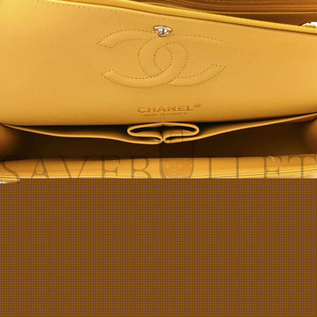 Ch*el caviar quilted medium double flap yellow (25*15*6cm)