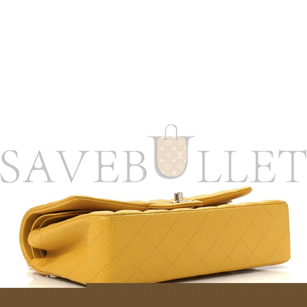 Ch*el caviar quilted medium double flap yellow (25*15*6cm)