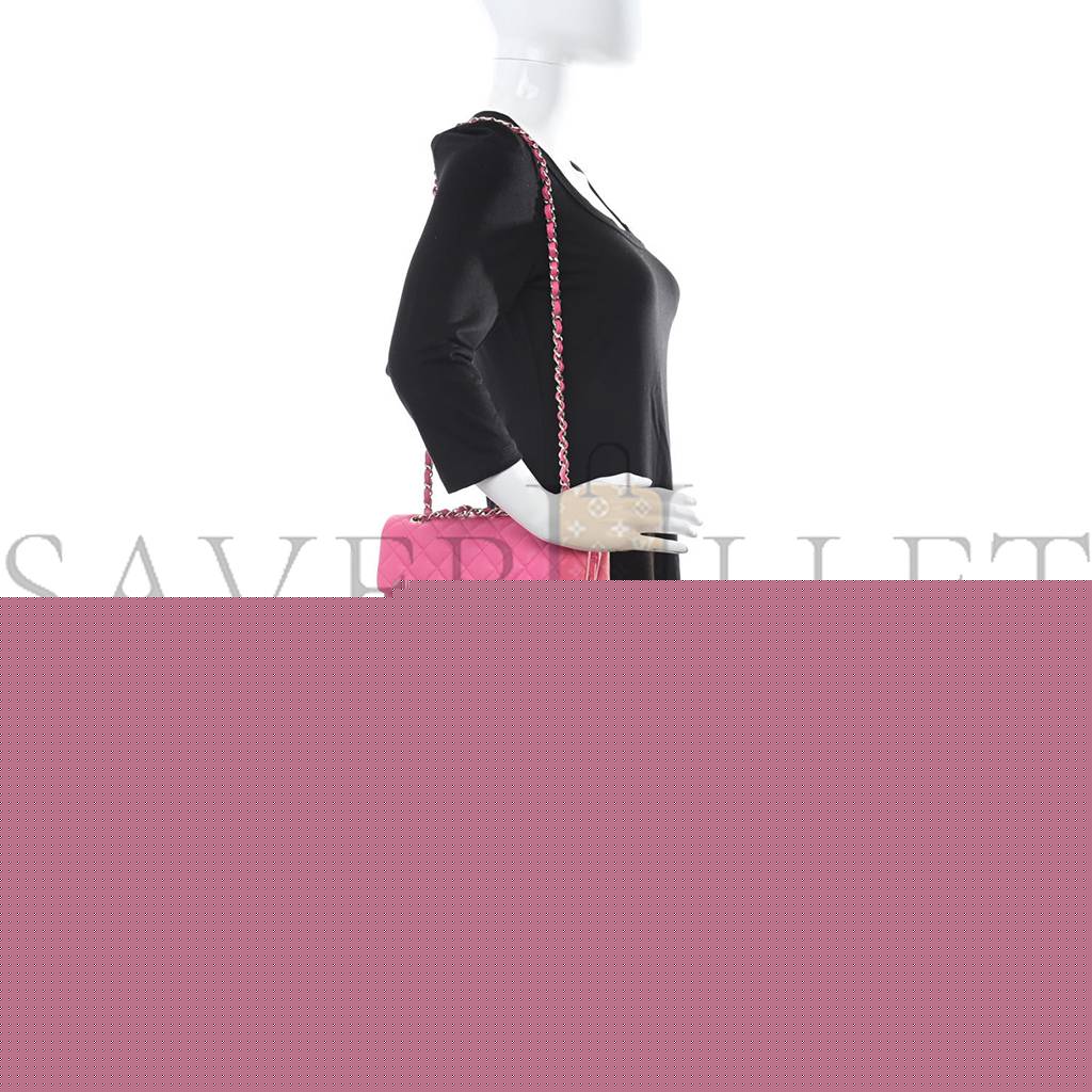 Ch*el caviar quilted small double flap pink gold hardware (22*15*6cm)