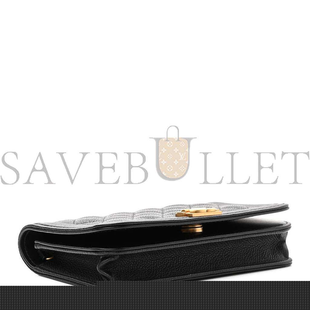 Ch*el caviar quilted boy wallet on chain woc black gold hardware (19*13*5cm)
