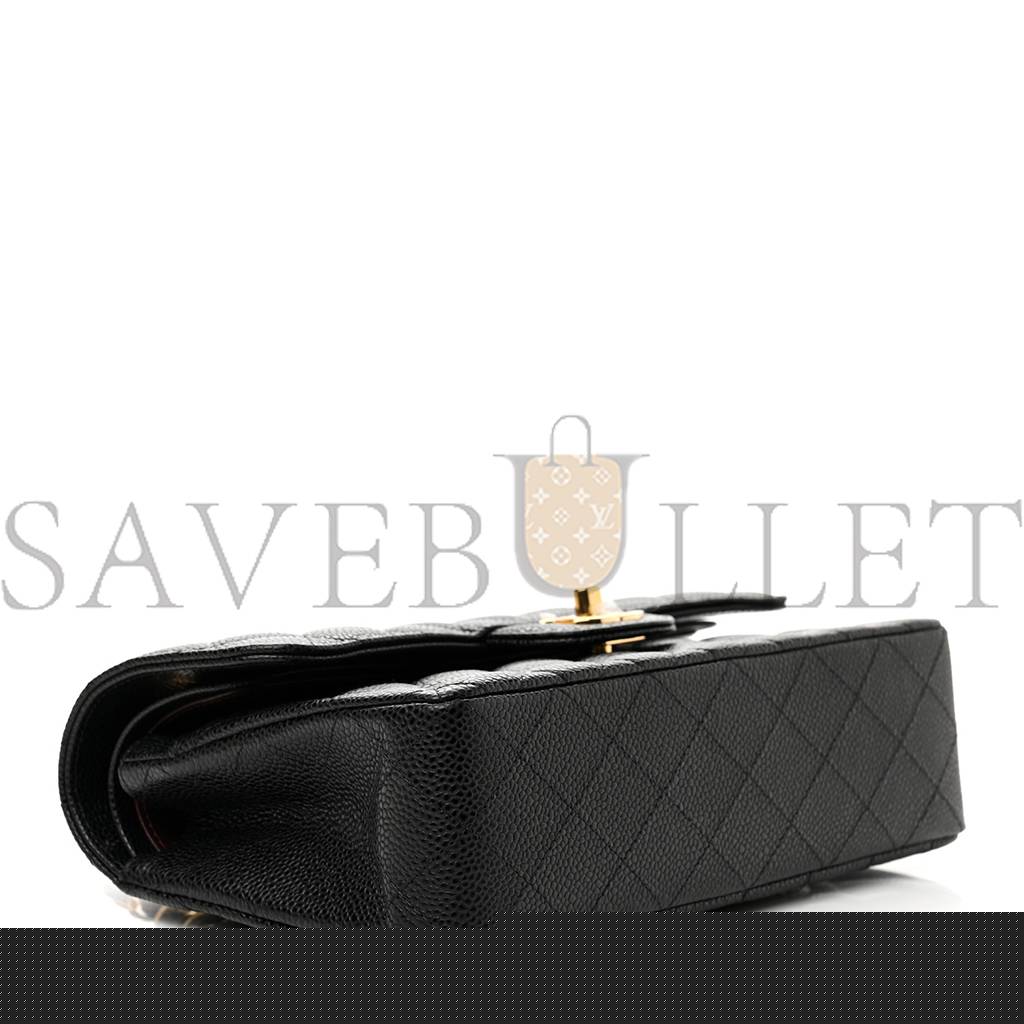 Ch*el caviar quilted small double flap black  gold hardware (23*14*6cm)