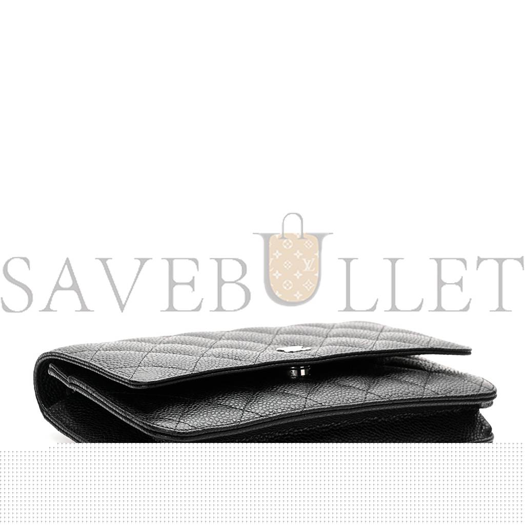 Ch*el caviar quilted large coco handle flap  black silver hardware (20*13*4cm)