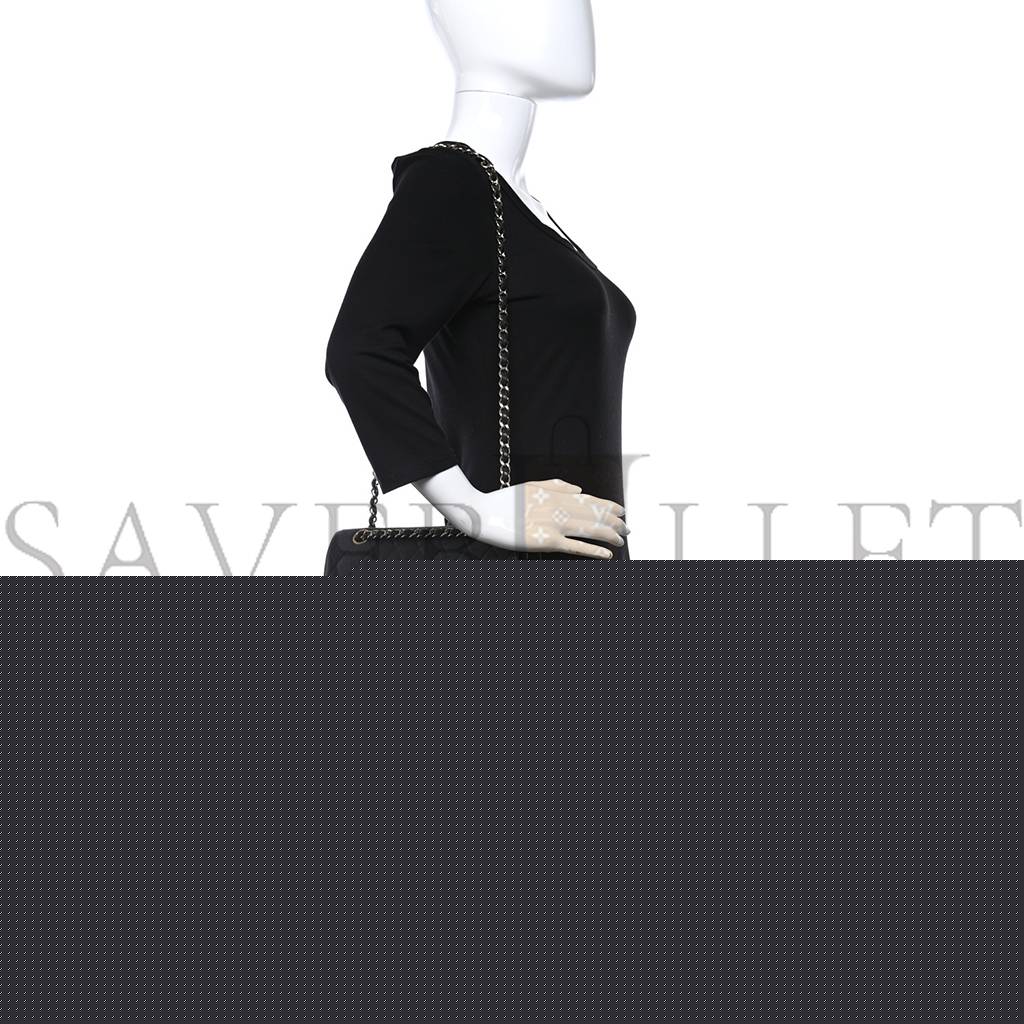 Ch*el caviar quilted medium double flap black silver hardware (25*15*6cm)