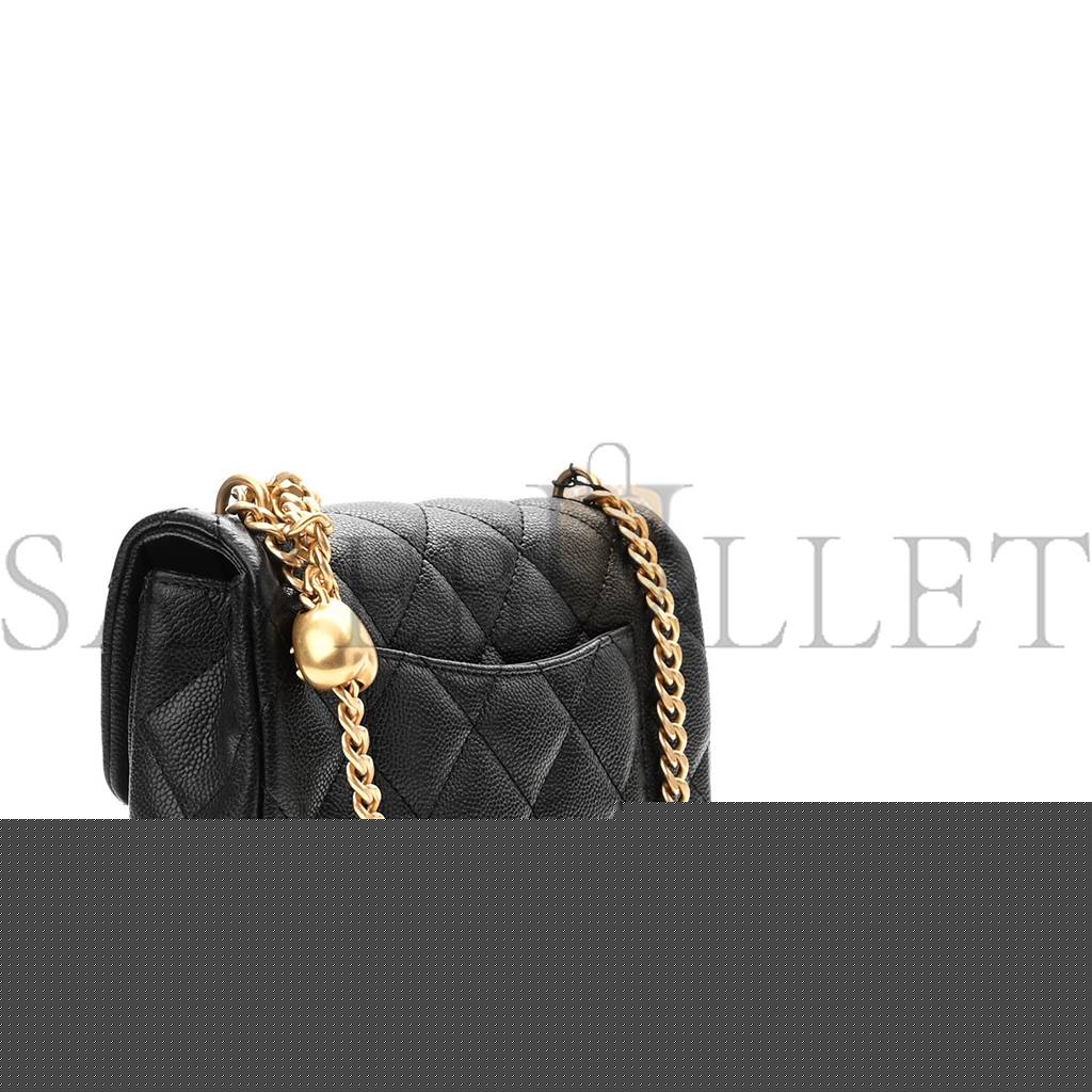 Ch*el caviar quilted sweetheart mini rectangular flap black gold hardware (18*12*6cm)