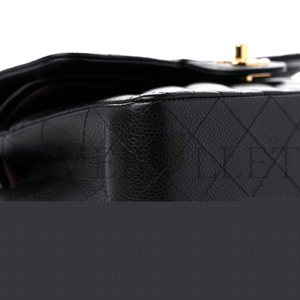 Ch*el caviar quilted small double flap black gold hardware (23*15*6cm)